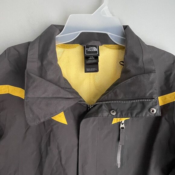 The North Face HyVent Jacket Size Youth Large 14/16 Nylon Full Zip Gray Yellow - Picture 4 of 16